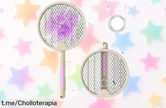 Raqueta matamosquitos eléctrica recargable que te garantiza noches sin zumbidos; ¡aprovecha este ofertón antes de que se agote y duerme a pierna suelta!