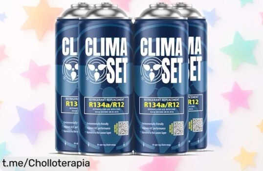 Recarga de gas para aire acondicionado del coche CLIMASET, pack de 4 unidades a precio loco para disfrutar el fresquito sin gastar una fortuna. ¡Consíguelo ya y no te quedes en calor!