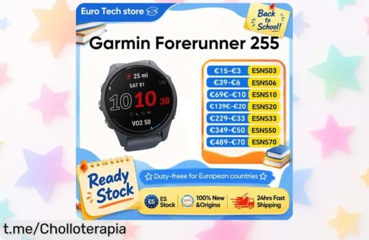Reloj deportivo Garmin Forerunner 255, rebajado y con chollazo para controlar tus entrenos y calorías; no dejes pasar esta oferta que hará brillar tu pasión por el deporte.