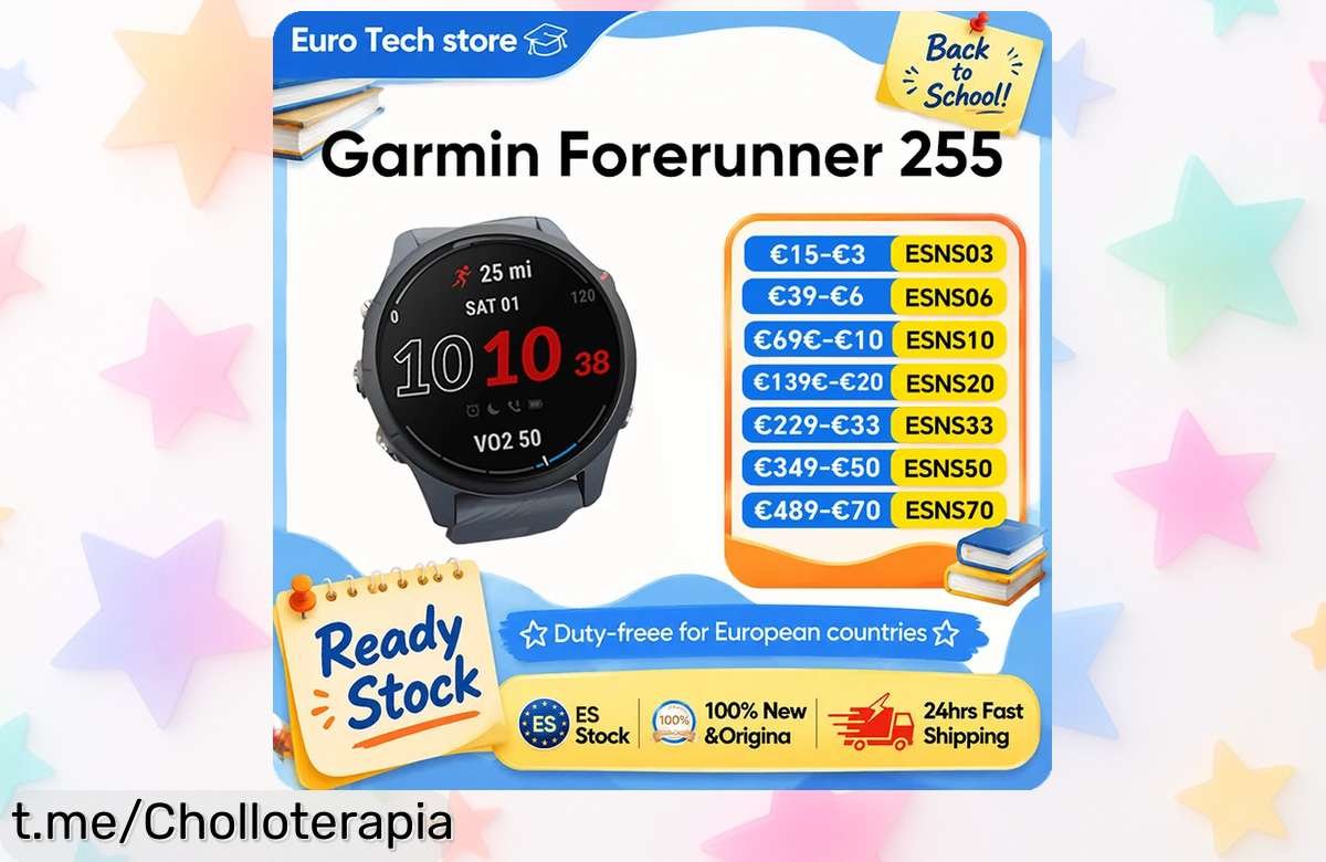 Reloj deportivo Garmin Forerunner 255, rebajado y con chollazo para controlar tus entrenos y calorías; no dejes pasar esta oferta que hará brillar tu pasión por el deporte.