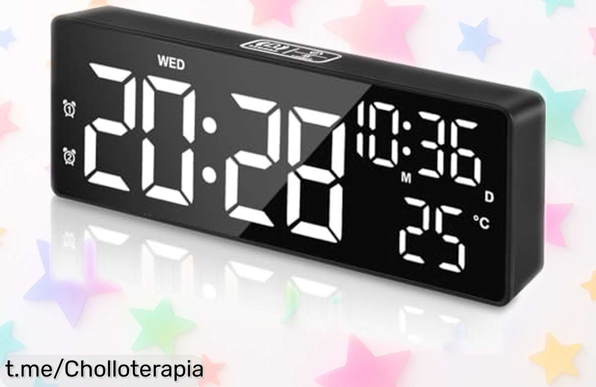 Reloj despertador digital Flintronic con pantalla LED grande: controla tiempo y temperatura a un precio de ganga que no puedes dejar escapar. ¡Despierta sin sobresaltos hoy mismo!
