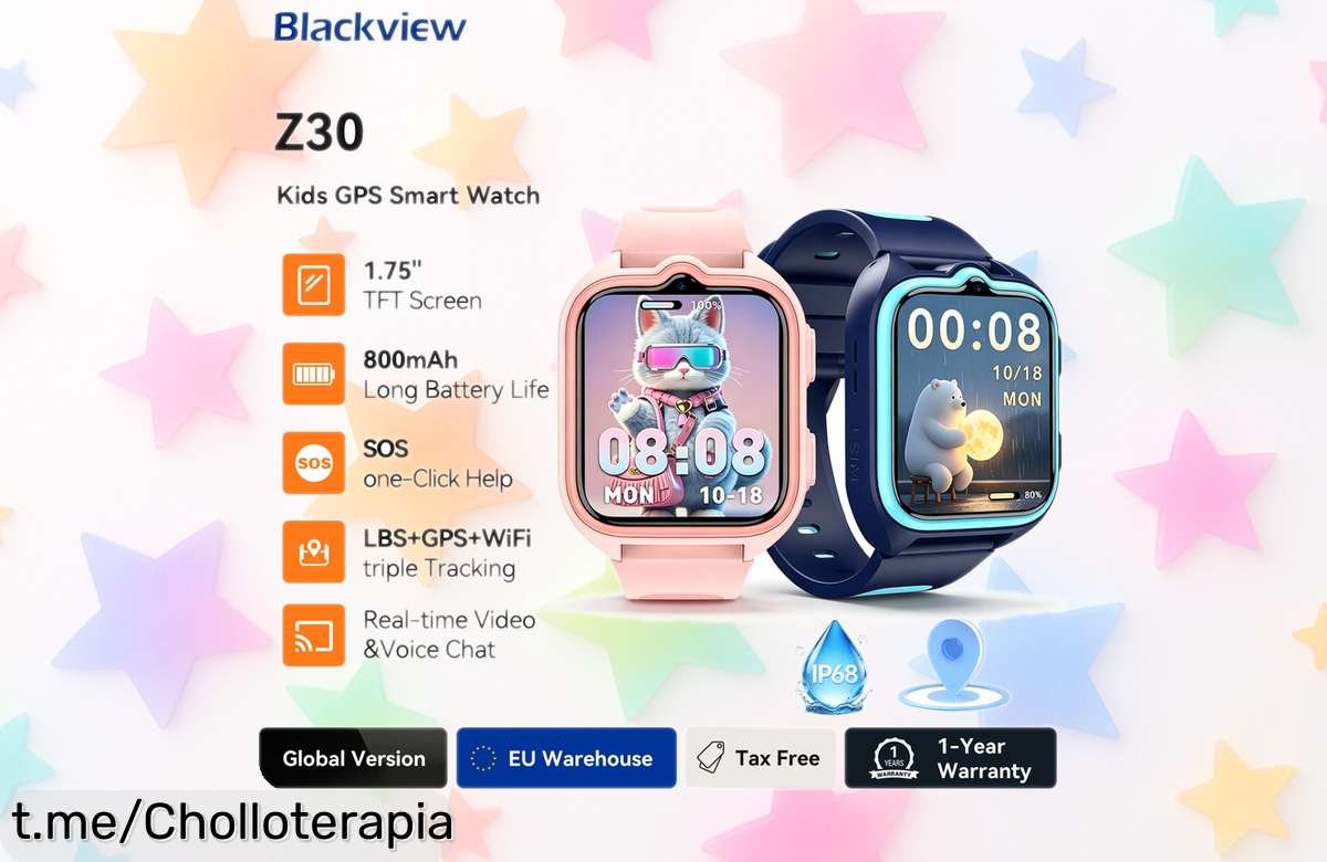 Reloj inteligente Blackview Z30 para niños: GPS y videollamadas a un precio locura que te hará sentir tranquilo mientras ellos exploran el mundo. ¡Aprovecha este chollo ahora!