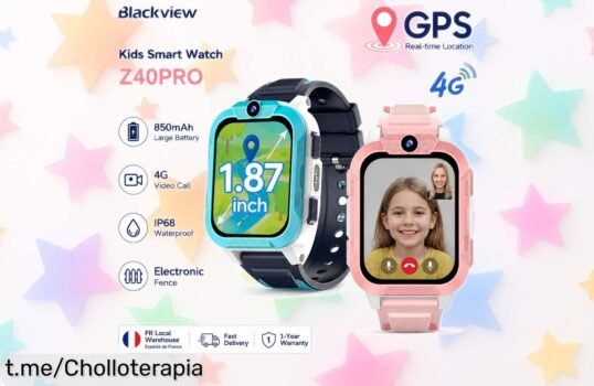 Reloj inteligente Blackview Z40 Pro 4G para niños, ¡con videollamadas y GPS! Aprovecha este chollo y mantén a tus peques comunicados mientras exploran el mundo.
