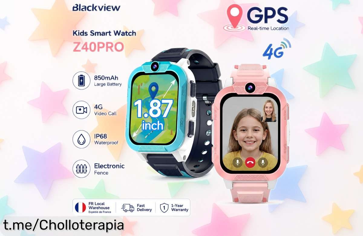 Reloj inteligente Blackview Z40 Pro 4G para niños, ¡con videollamadas y GPS! Aprovecha este chollo y mantén a tus peques comunicados mientras exploran el mundo.