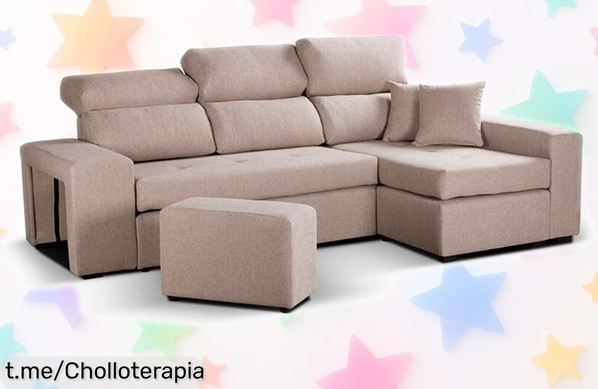 Renueva tu salón con la chaise longue reversible CIRO de 3 plazas en beige, aprovechando su precio loco que no volverás a ver. ¡Hazlo tuyo y disfruta cada momento!