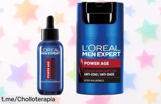 Revitaliza tu piel con el pack de sérum y crema antiedad L'Oréal Paris Men Expert POWER AGE, ¡prepárate para lucir más joven y fresco cada día!