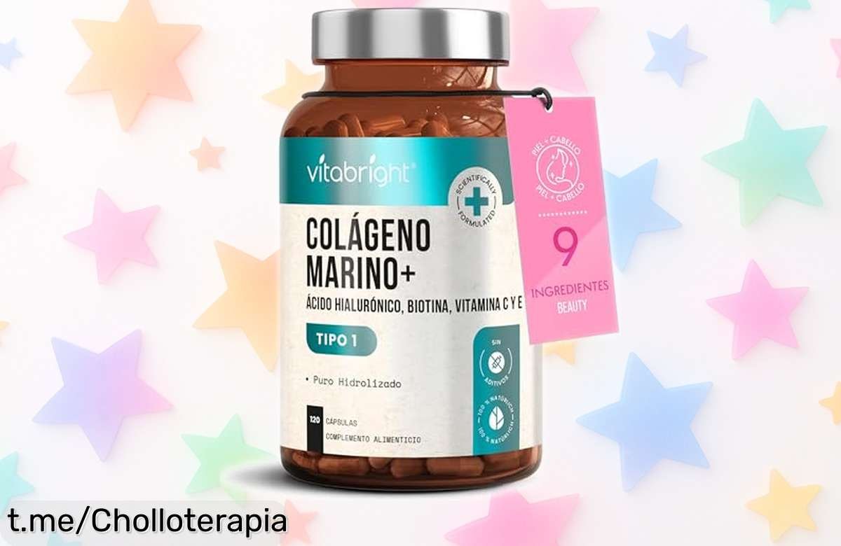 Revitaliza tu piel y articulaciones con colágeno hidrolizado marino VitaBright, un chollo que no puedes dejar escapar para brillar desde adentro hacia afuera.