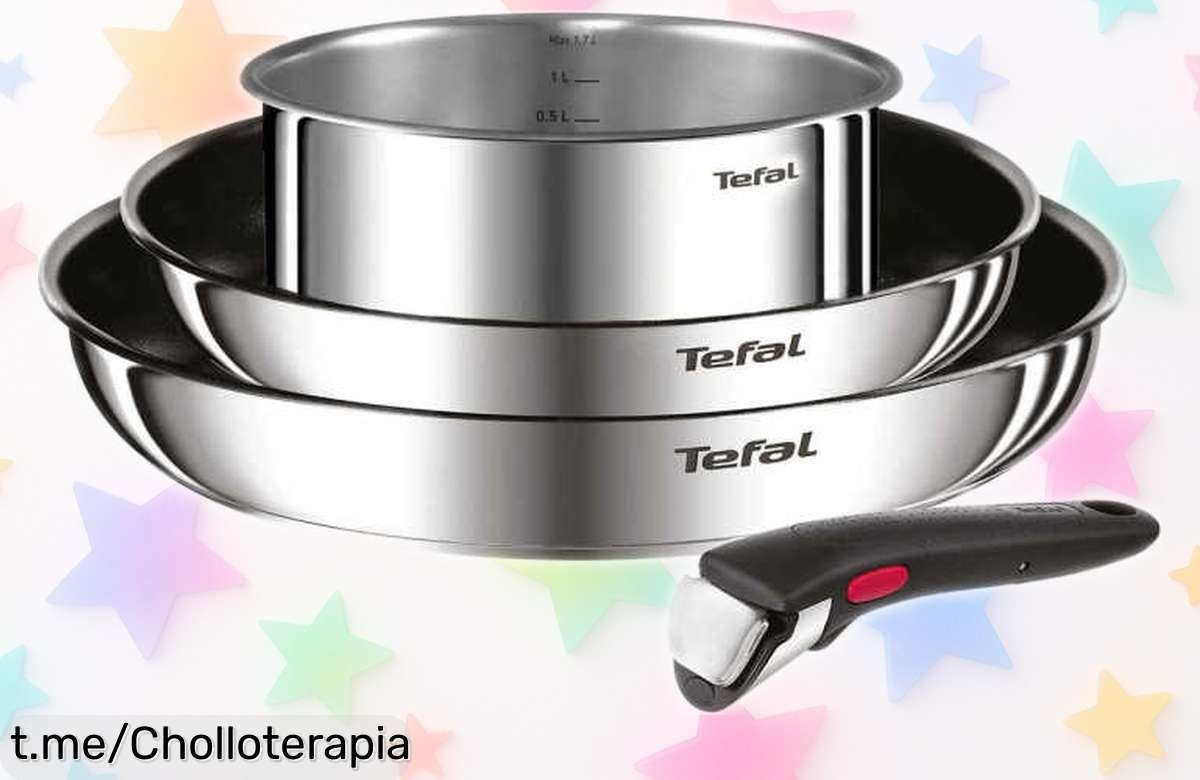Revoluciona tu cocina con el set de 4 sartenes Tefal Ingenio Cook Eat, ¡llevátelas ahora a precio de escándalo y descubre lo fácil que es cocinar!