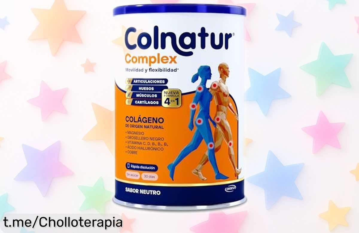 Revolucionario colágeno Colnatur Complex para cuidar tus músculos y huesos, ¡ofertón que reduce el cansancio! Aprovecha este chollo antes de que se agote y siente la diferencia.