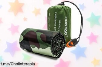 Saco de dormir de emergencia HONYAO con manta térmica y silbato, ideal para camping: ¡no te quedes sin el tuyo a precio de ganga antes que se agoten!