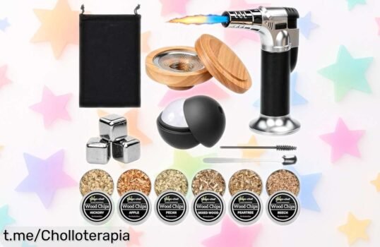 Set ahumador de cócteles Whisky Smoker con 6 maderas aromáticas: convierte tus bebidas en auténticas obras maestras y sorprende a todos, ¡la experiencia perfecta al mejor precio!