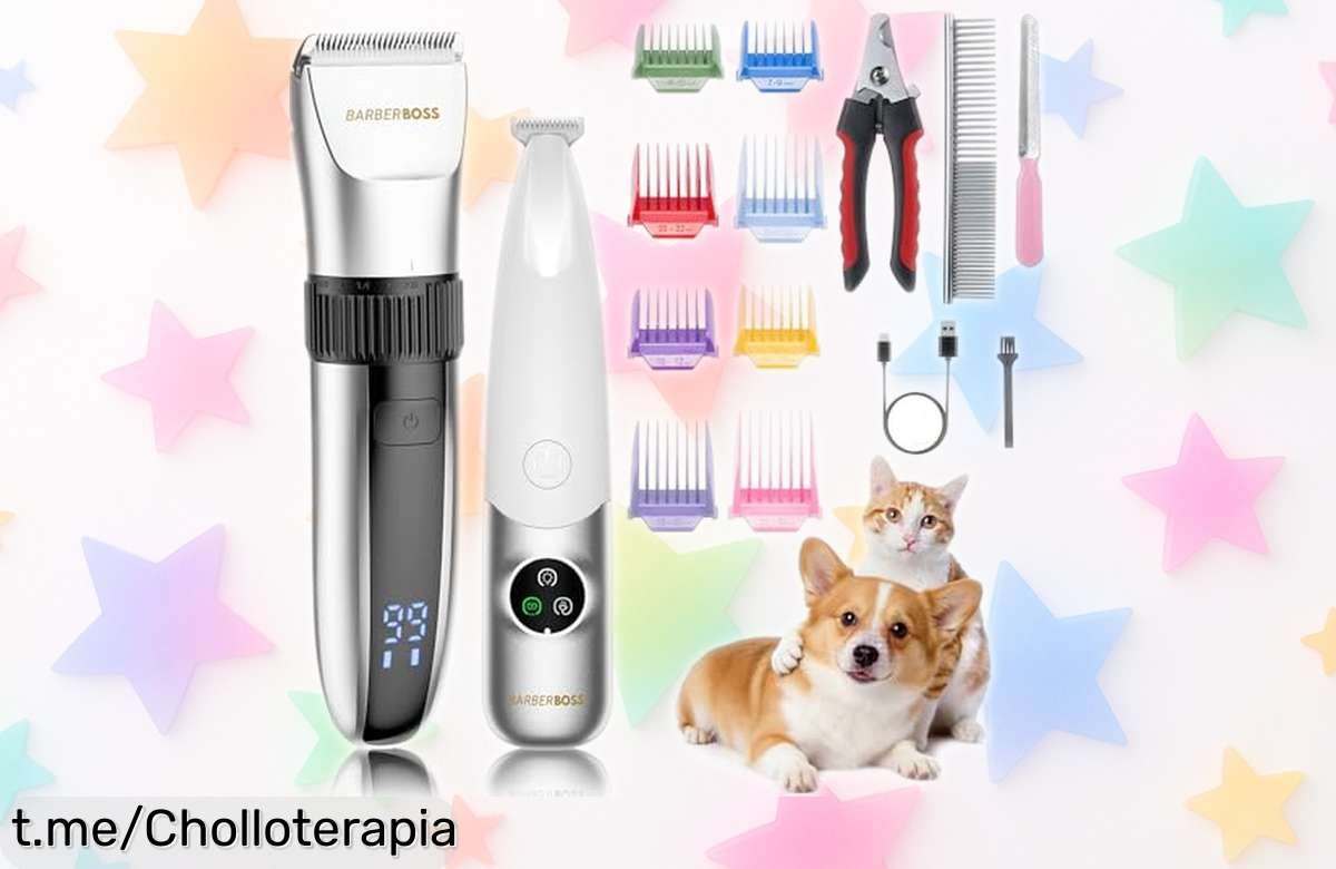 Set de 2 cortapelos inalámbricos BarberBoss, cuchillas de cerámica y hasta 180 minutos de autonomía para mimar a tu perro como se merece. ¡No pierdas esta oferta increíble!