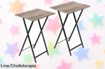 Set de 2 mesas auxiliares plegables HOOBRO para tu hogar, que ahora tienen un precio de ganga: ¡cómodas y prácticas para disfrutar sin límites en cada momento!