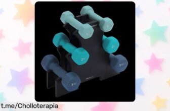 Set de 6 mancuernas hexagonales Cecotec DrumFit para entrenar en casa con soporte: ¡prepárate para un entrenamiento divertido y variado a precio rebajado!