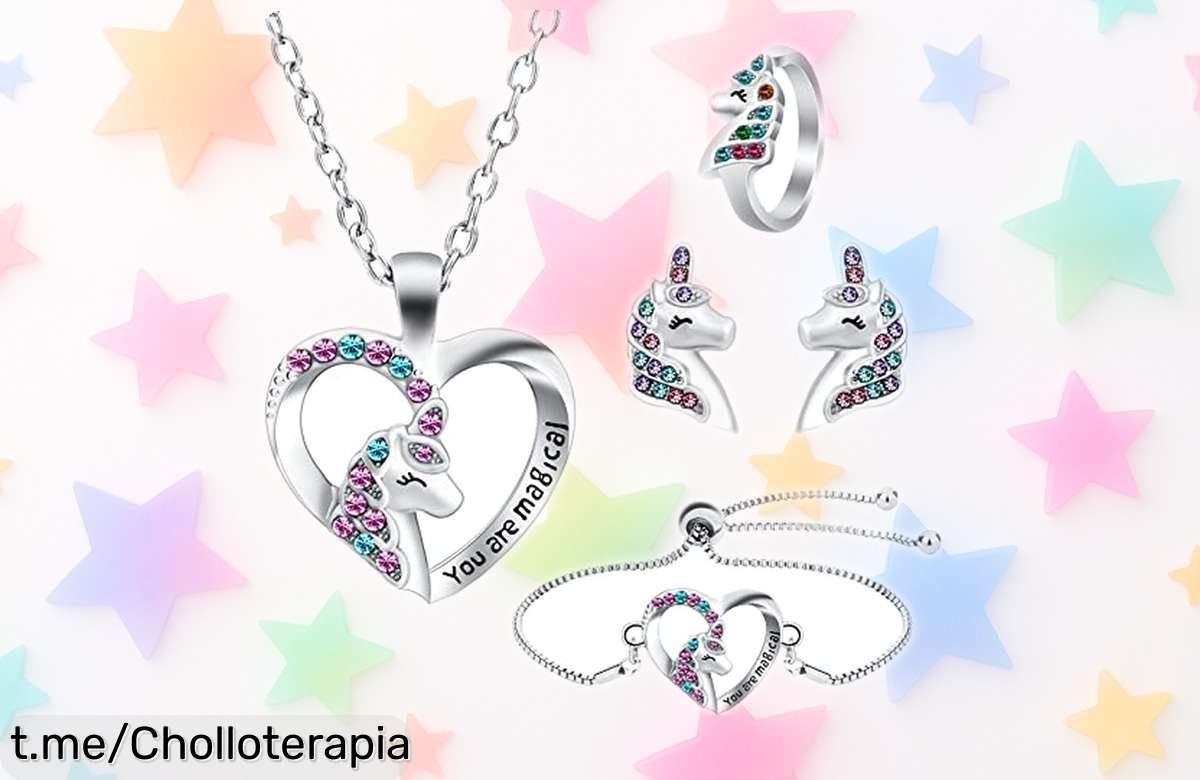 Set de joyería unicornio OSDUE: el super chollo que hará brillar los ojos de cualquier niña, ¡sorpréndela con este pack completo y mágico antes de que se agote!