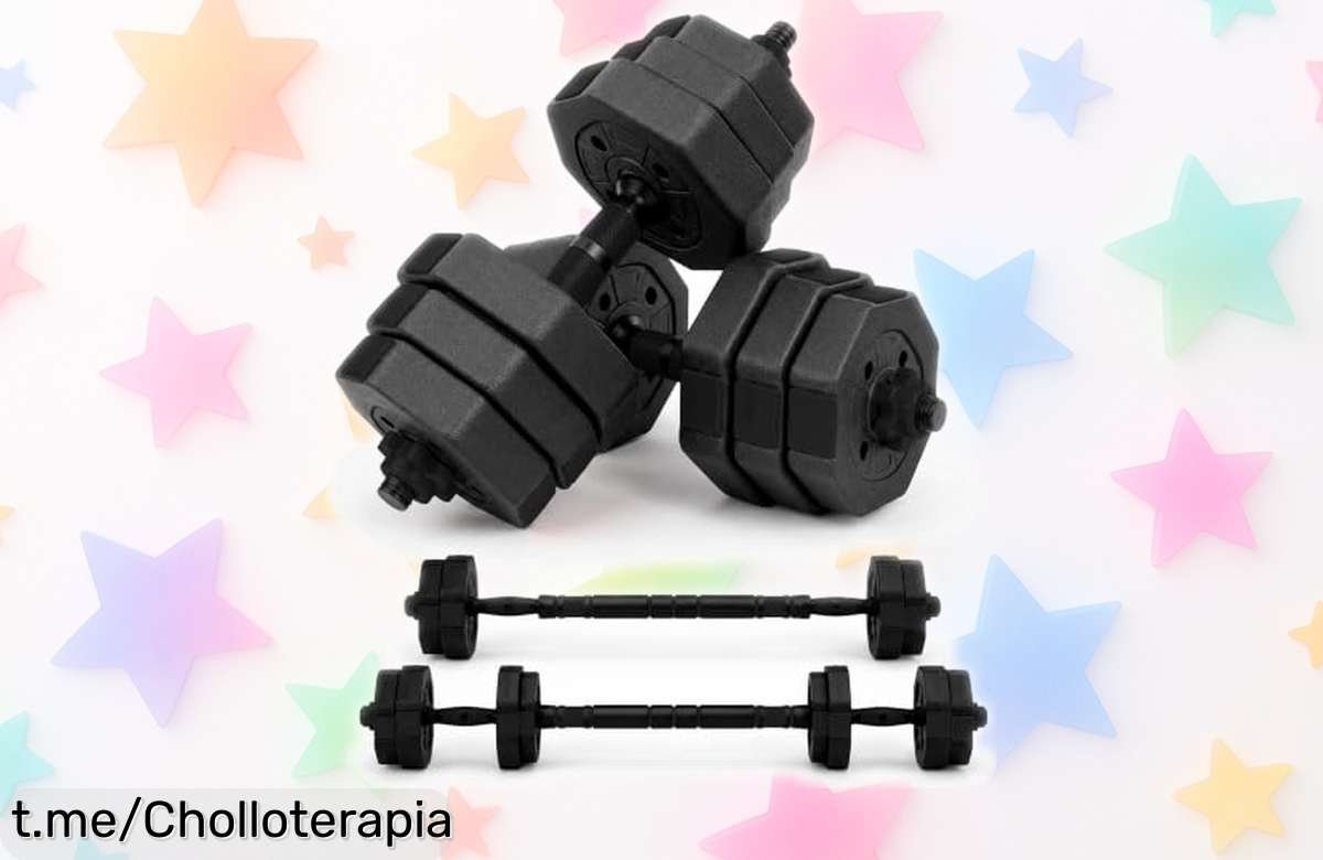 Set de mancuernas ajustables Unycos Black Transformer a precio de ganga para que entrenes todo tu cuerpo en casa y empieces a sentirte más fuerte hoy mismo. ¡No te lo pierdas!