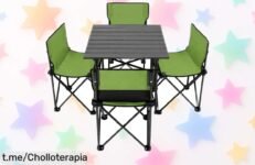 Set de mesa y 4 sillas plegables Inuitz: aprovecha este super chollo para tus escapadas al aire libre, ¡disfruta de cada comida con tu gente favorita donde quieras!