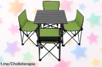 Set de mesa y 4 sillas plegables Inuitz: aprovecha este super chollo para tus escapadas al aire libre, ¡disfruta de cada comida con tu gente favorita donde quieras!