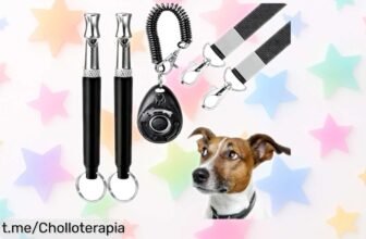 Silbato ultrasónico para perros con clicker y cordón, ¡pack de 2 a precio de ganga! Enseña comandos sin molestar: disfruta un paseo armonioso junto a tu mejor amigo.