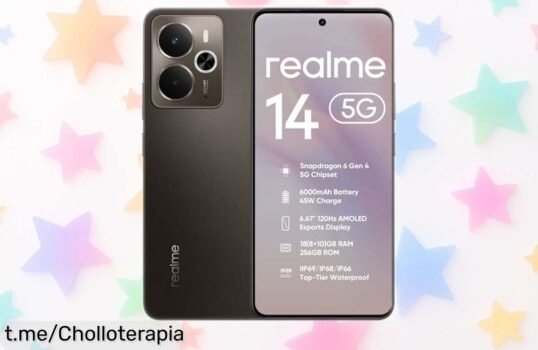 Smartphone 5G Realme 14 a precio loco: disfruta de su pantalla AMOLED, cámara de 50 MP y batería gigante ahora con rebajas irresistibles que no querrás dejar pasar.