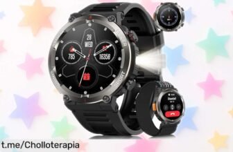 Smartwatch militar para hombre con múltiples funciones, ¡preparado para la aventura! Con esta oferta especial, no querrás quedarte sin el tuyo.