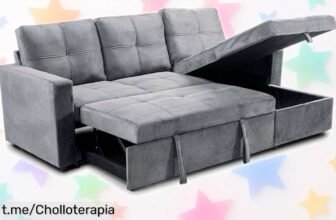 Sofá cama chaise longue Pau de 215 cm, un chollazo para tu salón con un precio escandaloso que te hará sentir como en casa y listo para recibir a tus amigos. ¡No pierdas esta oportunidad!