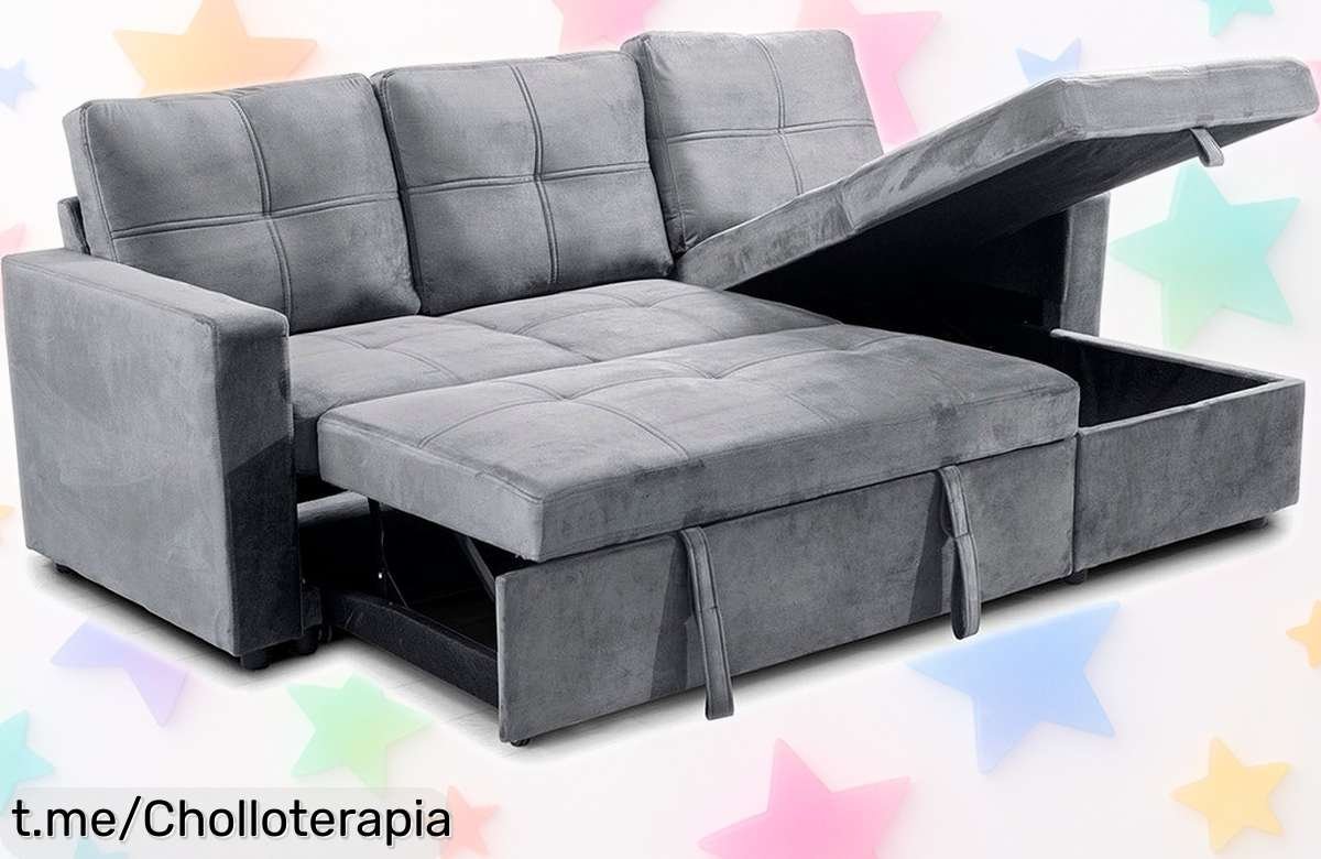 Sofá cama chaise longue Pau de 215 cm, un chollazo para tu salón con un precio escandaloso que te hará sentir como en casa y listo para recibir a tus amigos. ¡No pierdas esta oportunidad!