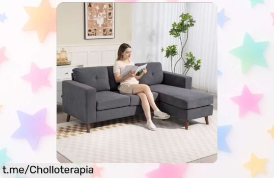 Sofá chaise longue reversible HOMCOM, el chollazo que necesitas para tu salón: cómodo, elegante y ahora a un precio de ganga que no puedes dejar escapar. ¡La mejor opción para tu rincón de relax!
