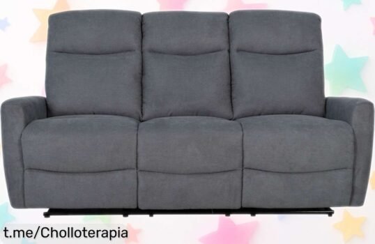 Sofá de 3 plazas FLASH con asientos relax eléctricos, el planazo perfecto para tus tardes de peli que ahora te llega a un precio de ganga increíble. ¡No lo dejarás pasar!