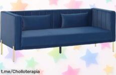 Sofá de 3 plazas amplio y elegante HOMCOM con terciopelo y patas doradas a precio de ganga, ¡haz que tu salón brille rápidamente antes de que se acabe!