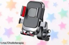 Soporte para móvil de bici o moto FIQLUL con giro 360 y sujeción antivibración a precio loco, ¡no dejes pasar esta oferta única para disfrutar al máximo tus paseos!