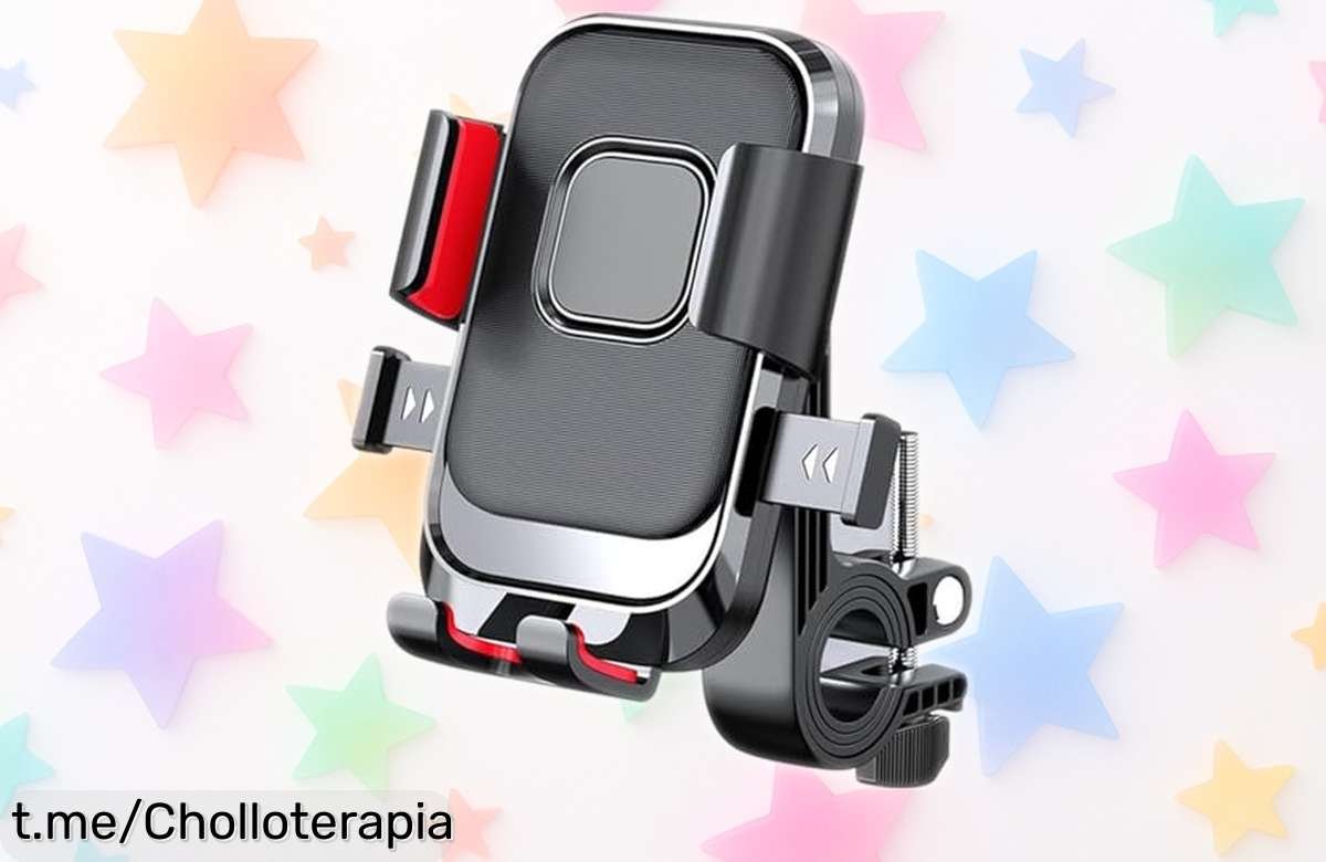 Soporte para móvil de bici o moto FIQLUL con giro 360 y sujeción antivibración a precio loco, ¡no dejes pasar esta oferta única para disfrutar al máximo tus paseos!