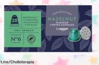 Sorprendente café en cápsulas de avellana compatibles con Nespresso, pack de 20 unidades a precio loco ¡Haz tus momentos más especiales con cada taza!