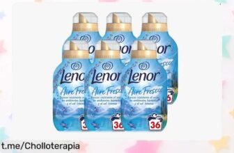 Suavizante Lenor Frescor Alpino, pack de 6 botellas que mantendrán tu ropa suave y fresca: ¡ofertón para disfrutar del aroma todo el año!