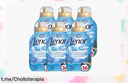 Suavizante Lenor Frescor Alpino, pack de 6 botellas que mantendrán tu ropa suave y fresca: ¡ofertón para disfrutar del aroma todo el año!