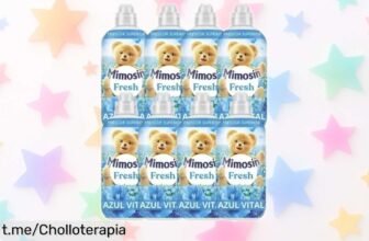 Suavizante Mimosín Azul Vital Fresh en pack de 8 botellas: fragancias mágicas que despiertan emociones y cuidan tu ropa. ¡Aprovecha este chollazo antes que se acabe!