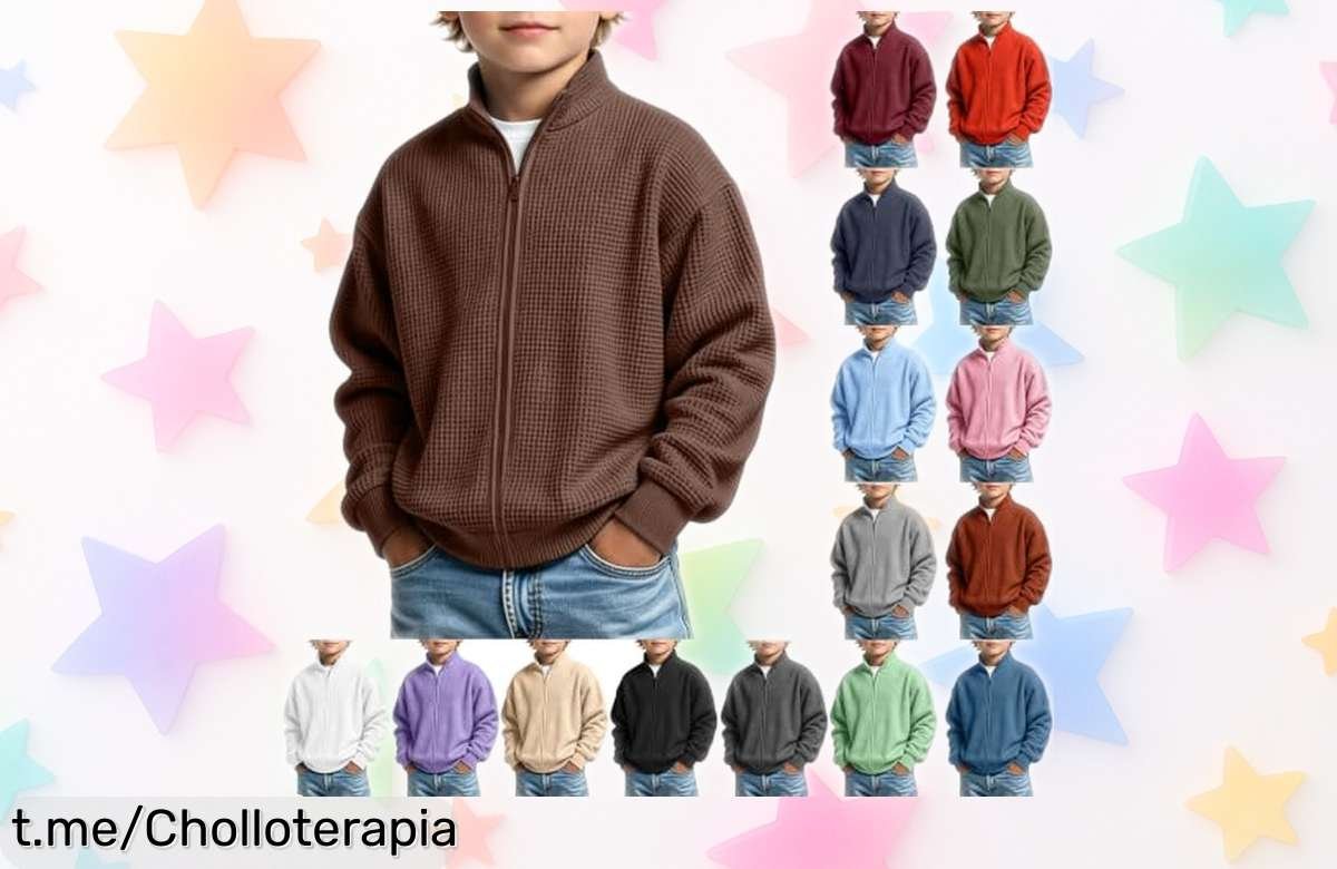 Sudadera infantil Koala Kids con cremallera y cuello alto, ¡calentita y fácil de combinar! Aprovecha el cupón y llévatela a un precio locazo antes que se acaben.