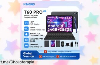 Tablet Android KINGRID T60 PRO: super chollazo con 24GB RAM y teclado Bluetooth incluido, disfruta de tus series ¡aplica el cupón antes que se acabe esta oferta increíble!