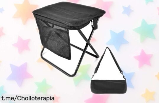 Taburete plegable Geentarget extragrande con bolsillos laterales: ¡El chollazo inesperado que necesitas para tus aventuras al aire libre! No dejes pasar esta oportunidad.