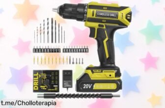 Taladro atornillador inalámbrico VIWKO 20V, con luz LED y kit de 56 piezas a precio loco. ¡Aprovecha esta oferta y no te quedes sin el tuyo para tus proyectos!