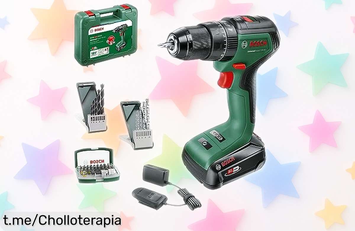 Taladro percutor Bosch UniversalImpact 18V60 con 42 brocas ¡rebajado de forma increíble! Ideal para tus proyectos en casa, aprovecha esta oferta antes de que se agote.