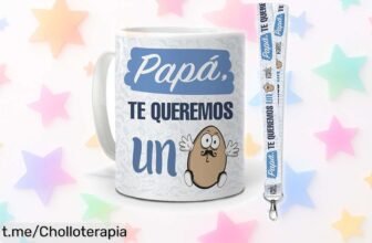 Taza de cerámica Mundohuevo con mensaje especial para papá a precio de ganga y ¡hucha reutilizable incluida! Un regalo ideal que lo hará sonreír cada mañana.