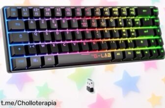 Teclado gaming inalámbrico The GLab Keyz Hydrogen WL, compacta potencia silenciosa con RGB: chollazo que libera tu espacio y transforma tus partidas en pura diversión.