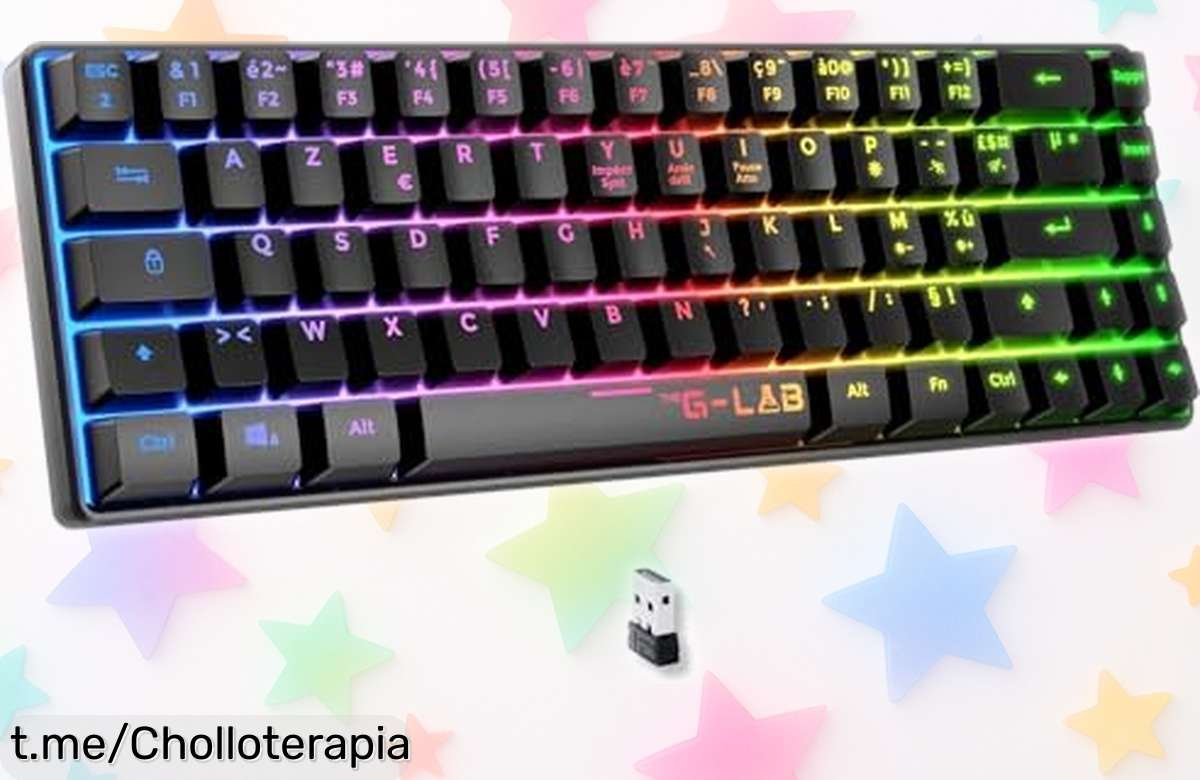 Teclado gaming inalámbrico The GLab Keyz Hydrogen WL, compacta potencia silenciosa con RGB: chollazo que libera tu espacio y transforma tus partidas en pura diversión.
