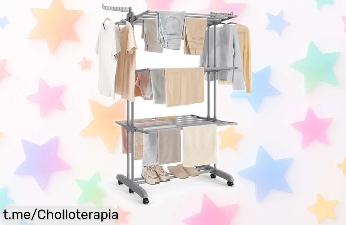 Tendedero plegable de 4 niveles SONGMICS: la solución perfecta para secar tu ropa sin complicaciones, no te pierdas este chollazo que hará más fácil tus días en casa.