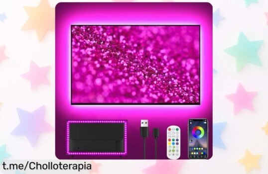 Tira LED de 5 m para TV con 16 millones de colores y control Bluetooth, ahora ¡rebajada! Dale a tu living un ambiente espectacular que todos van a envidiar.