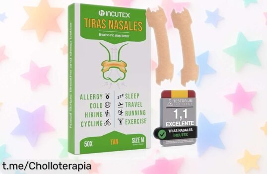Tiras nasales antirronquidos Incutex en pack de 50, oferta limitada para respirar mejor mientras duermes y disfrutas del día, ¡no te quedes sin este chollo!