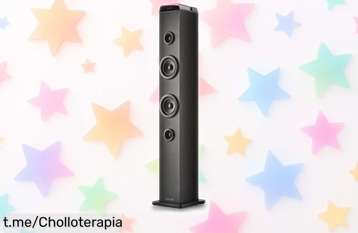 Torre de sonido potente NGS Sky Charm Pro a precio loco: ¡recibe 80W de pura fiesta en casa y conecta hasta 99 torres para una experiencia musical única!