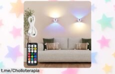Transforma tu hogar con el pack de 2 lámparas LED RGB recargables LuminexDesigns AURI WL01, ¡ofertón total que activa la magia en tu espacio!