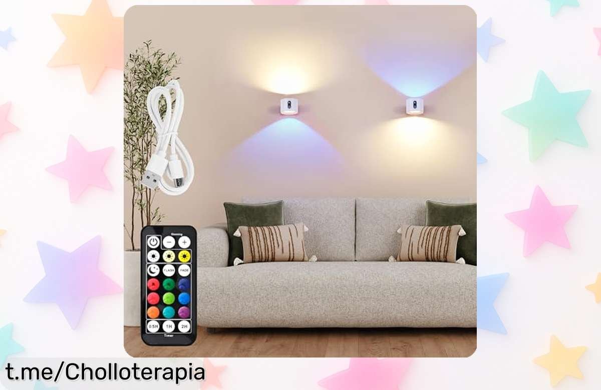 Transforma tu hogar con el pack de 2 lámparas LED RGB recargables LuminexDesigns AURI WL01, ¡ofertón total que activa la magia en tu espacio!